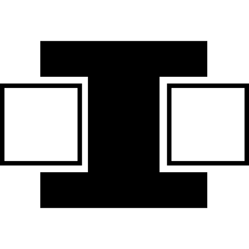 Letter i shape with two small squares shapes squares rectangle icon