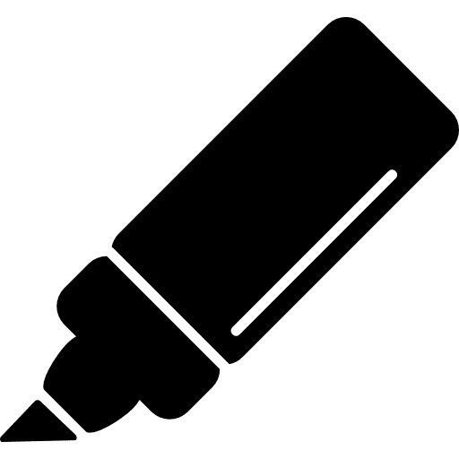 Marker in slanting position writing marker pen icon