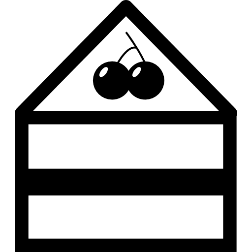 Cake slice with cherries on top cake cherry cherries icon