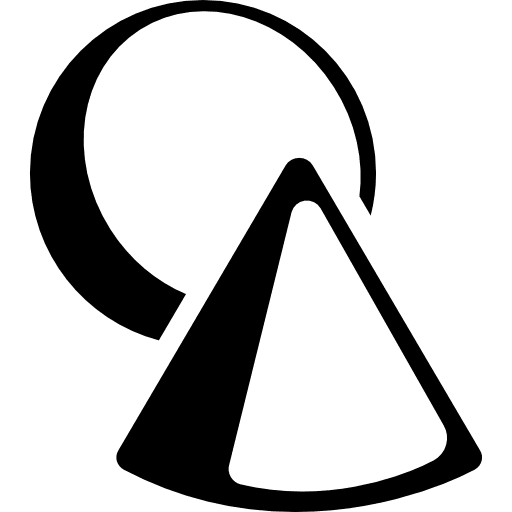 Circle and cone outlines with shadow geometric shapes circle outline circle icon