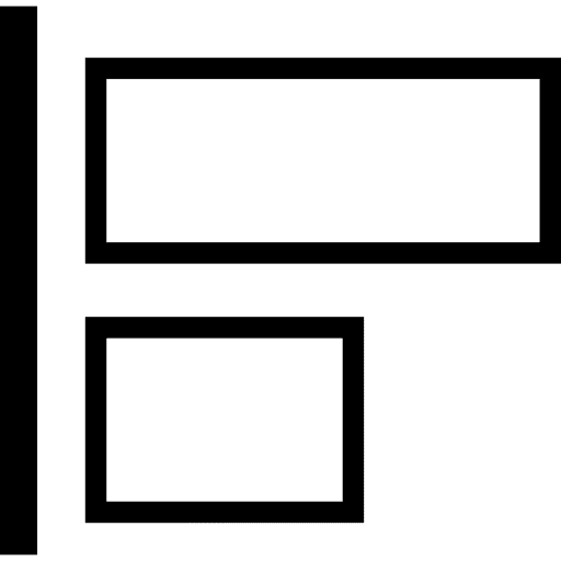 Object alignment to the left left alignment left left object alignment icon