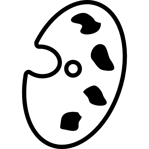 Painting palette outline with various color options art palette paint icon