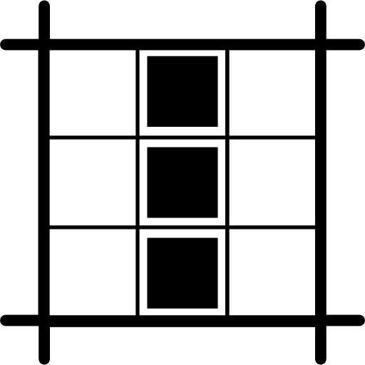 Square layouting with three black boxes layout square layouts interface icon