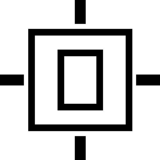 Object alignment at the center center alignment object alignment interface icon
