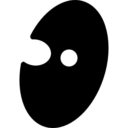 Painting palette with one color art color selection palette icon