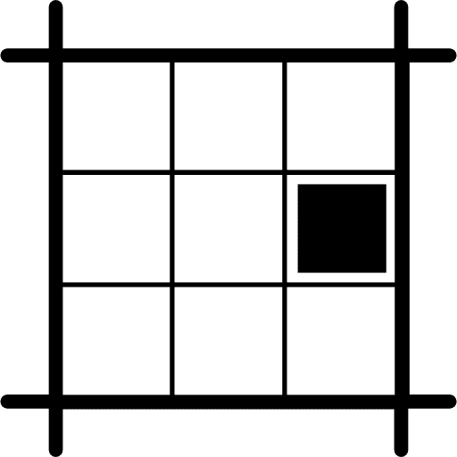 Square layouting with black square in east area layout squares box icon