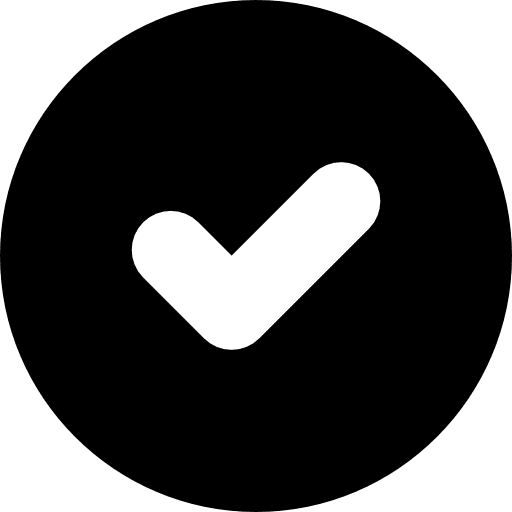 Check mark in a circle interface ready haken icon