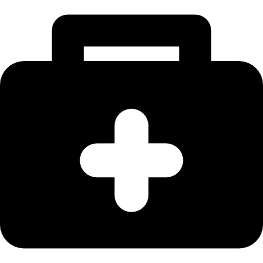 Doctor suitcase with a cross cross first aid medical icon