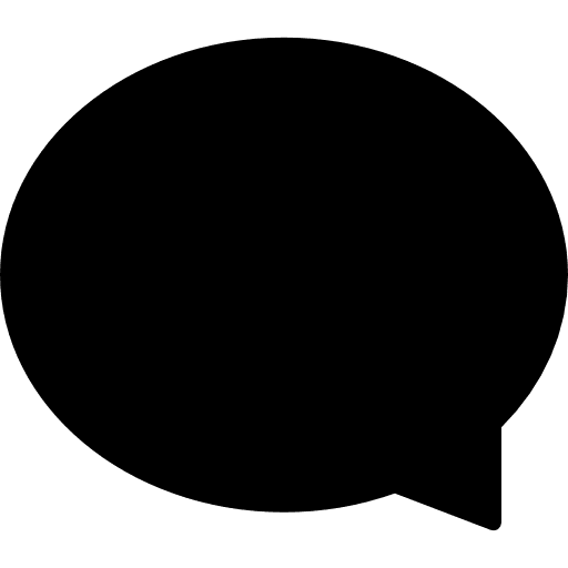 Oval black speech bubble comment word interface icon