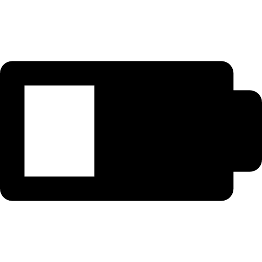 Battery status sign with less than half energy charge battery status universal icons icon