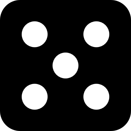 Dice with five dots dices dots square icon