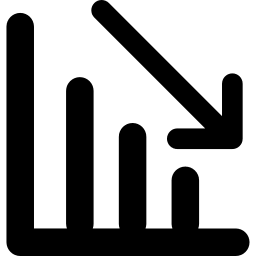 Stats down low bars graphic business icon