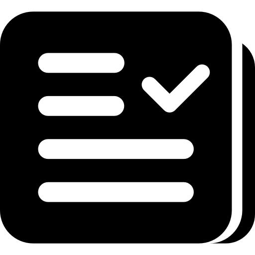 Documents check interface symbol of text lines in rounded square text interface square icon