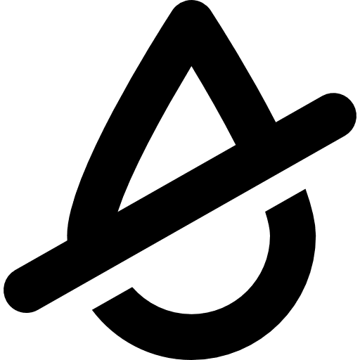 No water symbol od a drop with a slash waterdrop sign slash icon