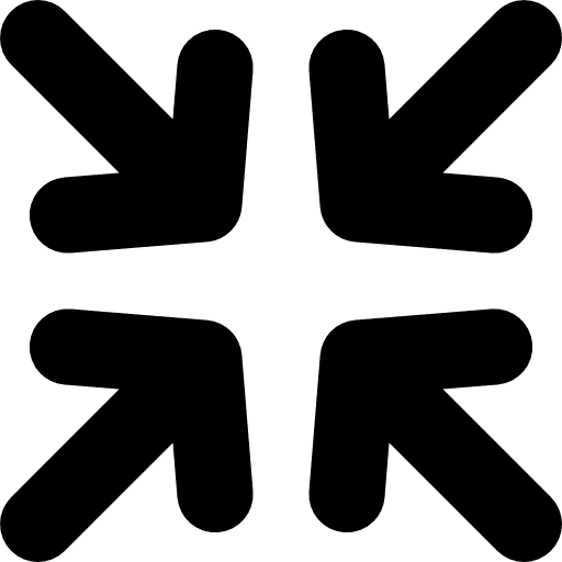 Four arrows pointing center interface symbol to minimize universal icons minimize arrow icon