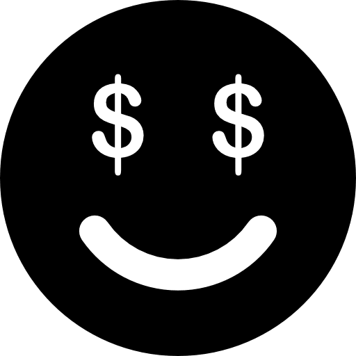 Money face interface signs smile icon