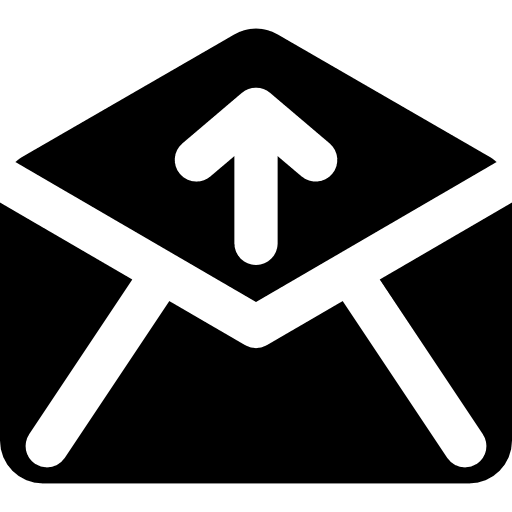 Opened envelope back with up arrow up arrow email back icon