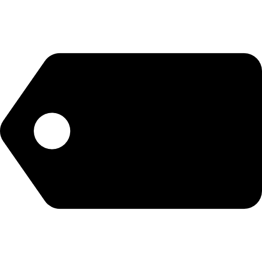 Black label in horizontal position commerce label tag icon