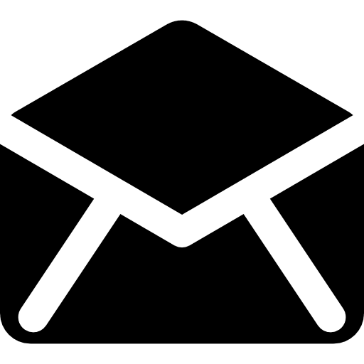 Black open envelope back symbols black interface icon