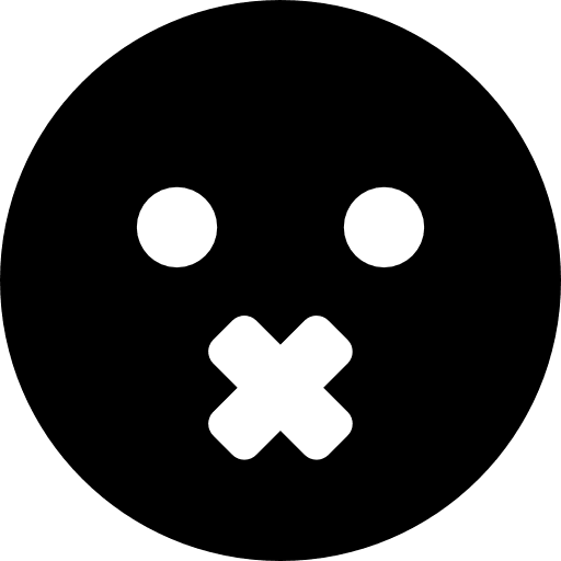 Face of silence with a cross as mouth emoticon cross mouth icon