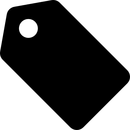 Label black shape rotated to left attribute silhouette commerce icon