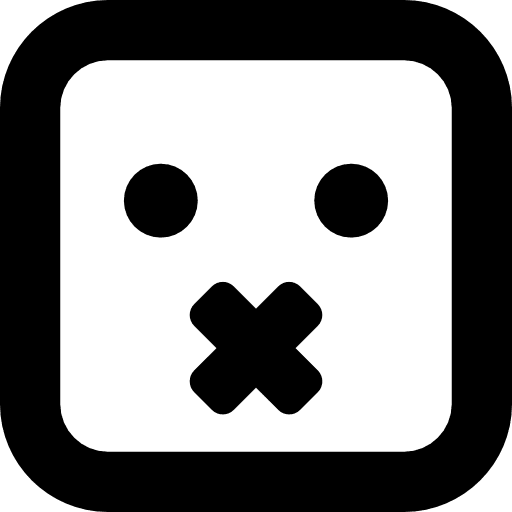 Silent face with a cross mouth shape faces emoticons emoticon icon