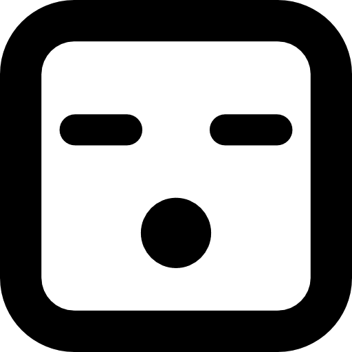 Shock face of square shape face eyes shock icon