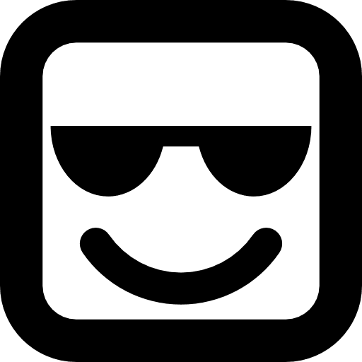 Smiley square face with sunglasses smile face sunglasses icon