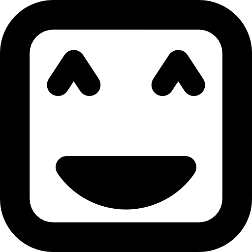 Smile face of square shape with closed happy eyes smiley faces square icon