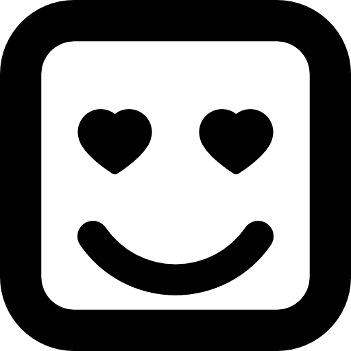 Emoticon in love of square face shape square smile smiley icon