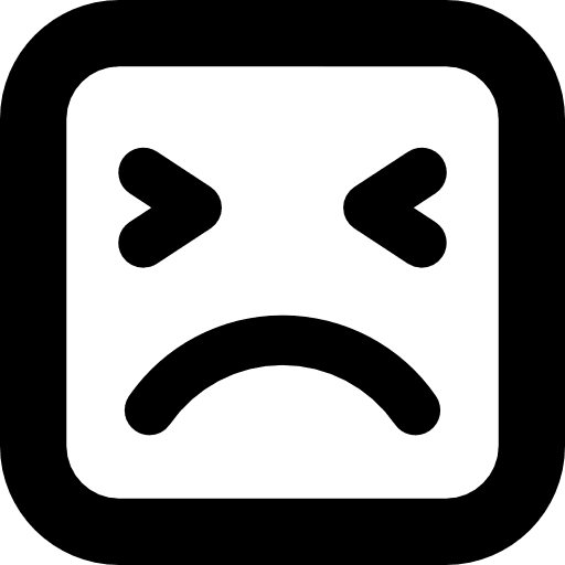Angry face of square shape outline angry face emoticon icon