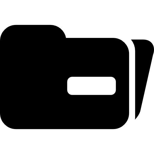 Open folder with minus sign interface sign symbol icon
