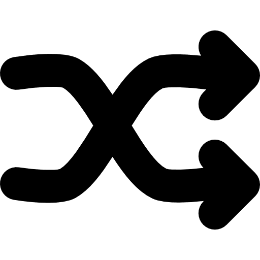 Shuffle arrows symbol for interface shuffle double arrow icon