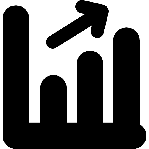 Stats up graphic symbol ascending universal icons icon