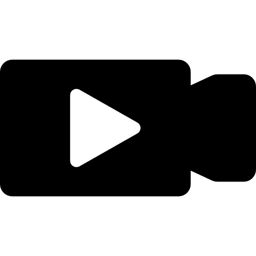 Movie camera interface symbol with play triangle movie cinema interface icon