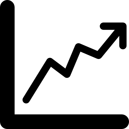 Stats increase business graphics icon