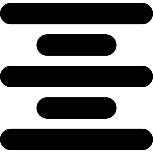 Centered paragraph text lines symbol for interface centered text paragraph icon
