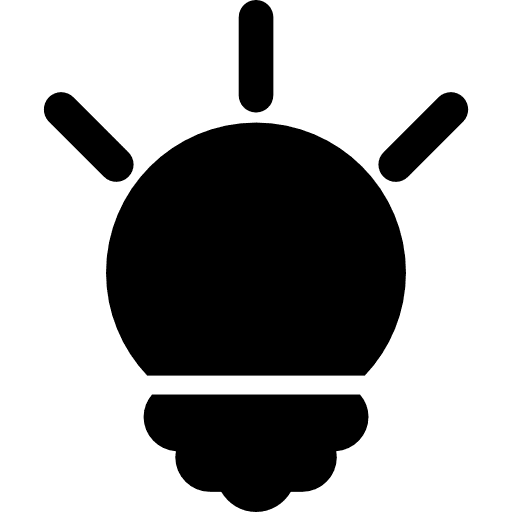 Creative lightbulb symbol black shape interface lightbulbs symbol icon