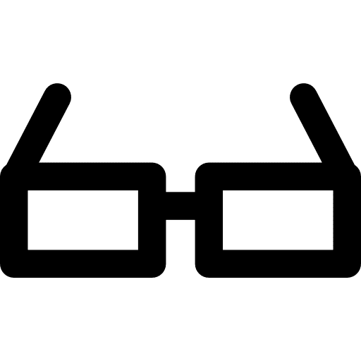 Eyeglass of rectangular shape shape glass tools and utensils icon