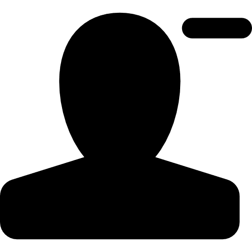 User with minus sign signs interface user icon