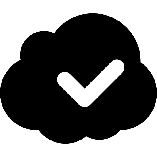 Cloud with check sign sign interface internet icon
