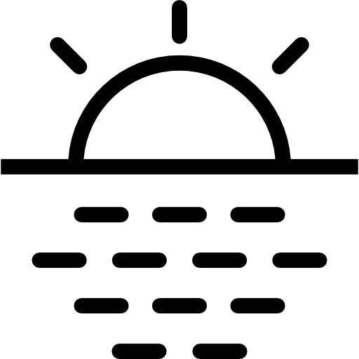 Dawn and sea sunrise sun nature icon