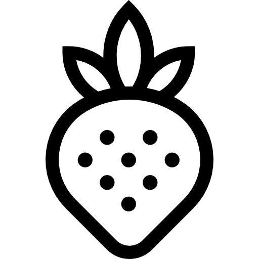 Straberry with leaves healthy food fruits vitamins icon