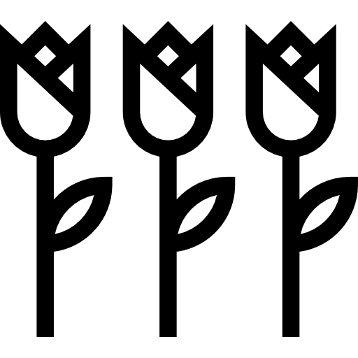 Three tulips spring swing horse tulip flowers icon