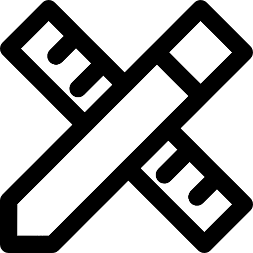 Customizable edit pencil ruler icon