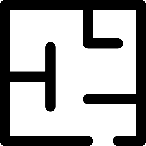 Labyrinth house square buildings icon