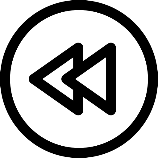 Rewind circular button circle triangles shapes icon