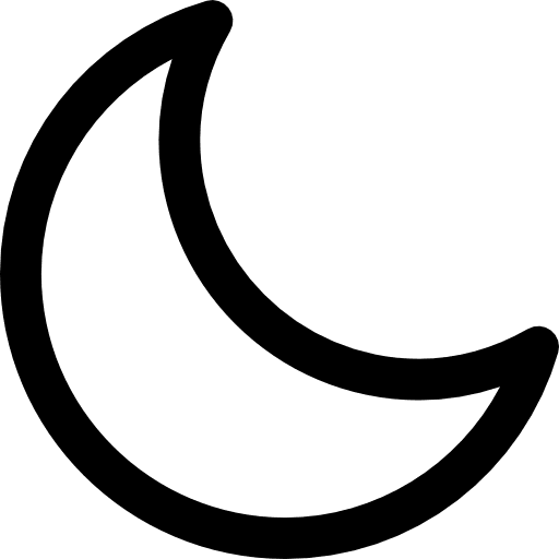Sleep mode night mode half moon night icon