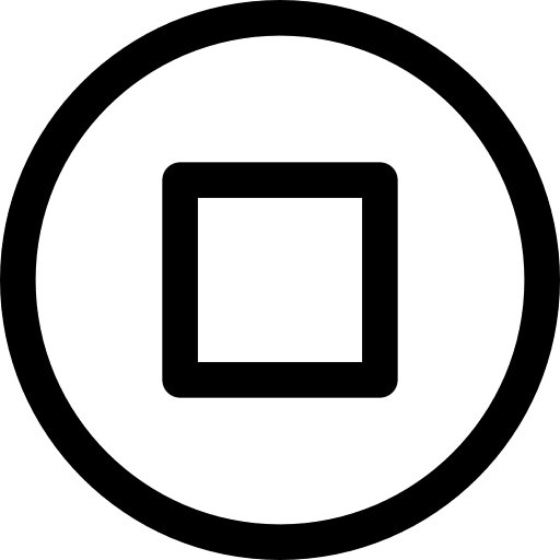 Stop circular button circle shapes music player icon