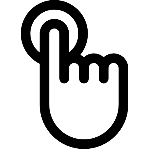 Touch gestures call to action push button icon